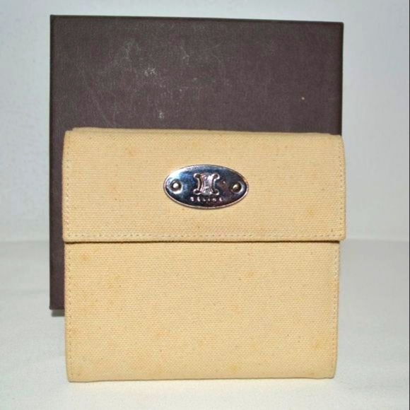 Céline Vintage Canvas & Leather Wallet with Box – Made in Italy - Picture 2 of 16